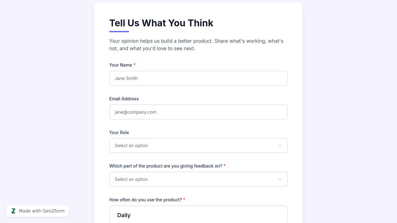 {"en":"Product Feedback Form Template for Businesses"}