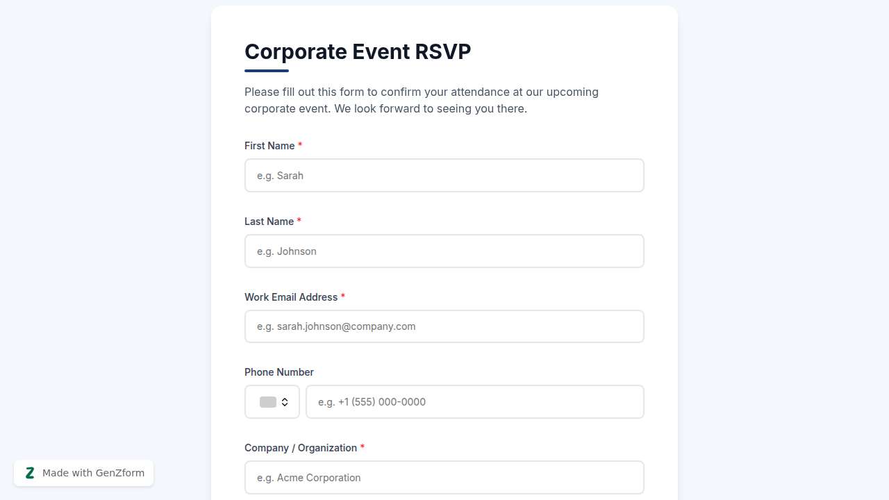 {"en":"Corporate Event RSVP Form Template for Business Events"}