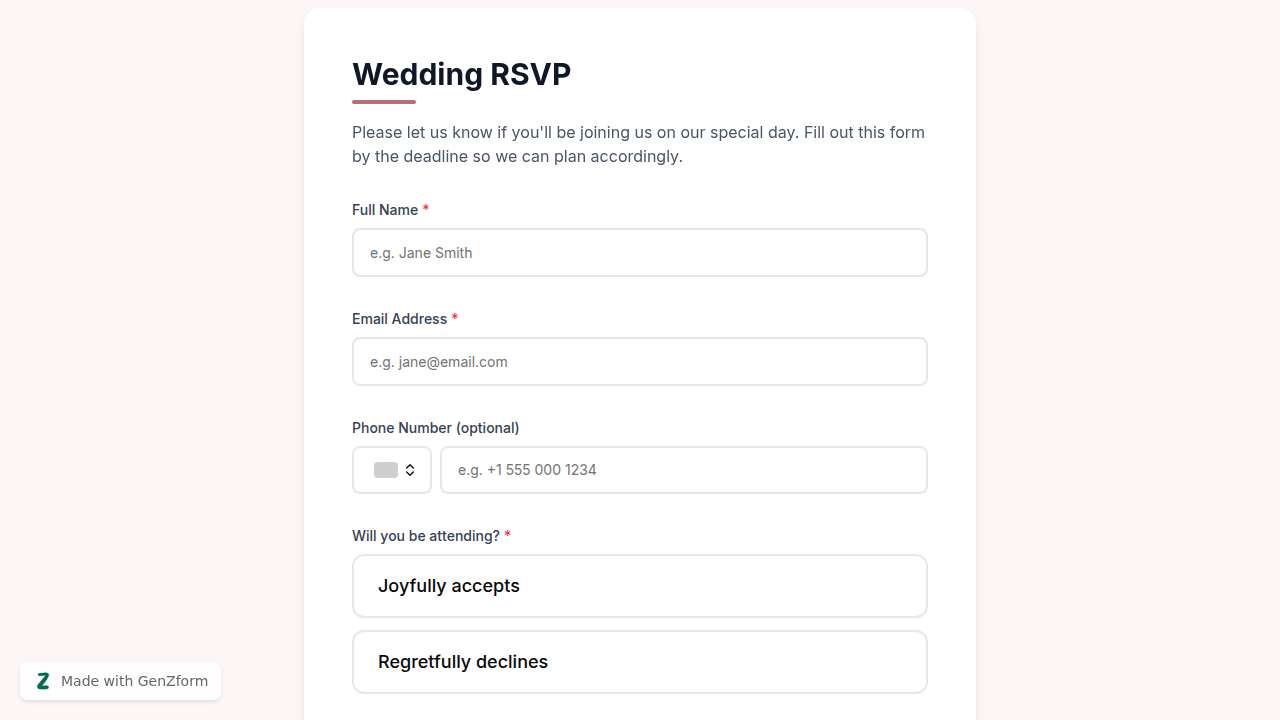 {"en":"Wedding RSVP Form Template for Couples and Event Planners"}