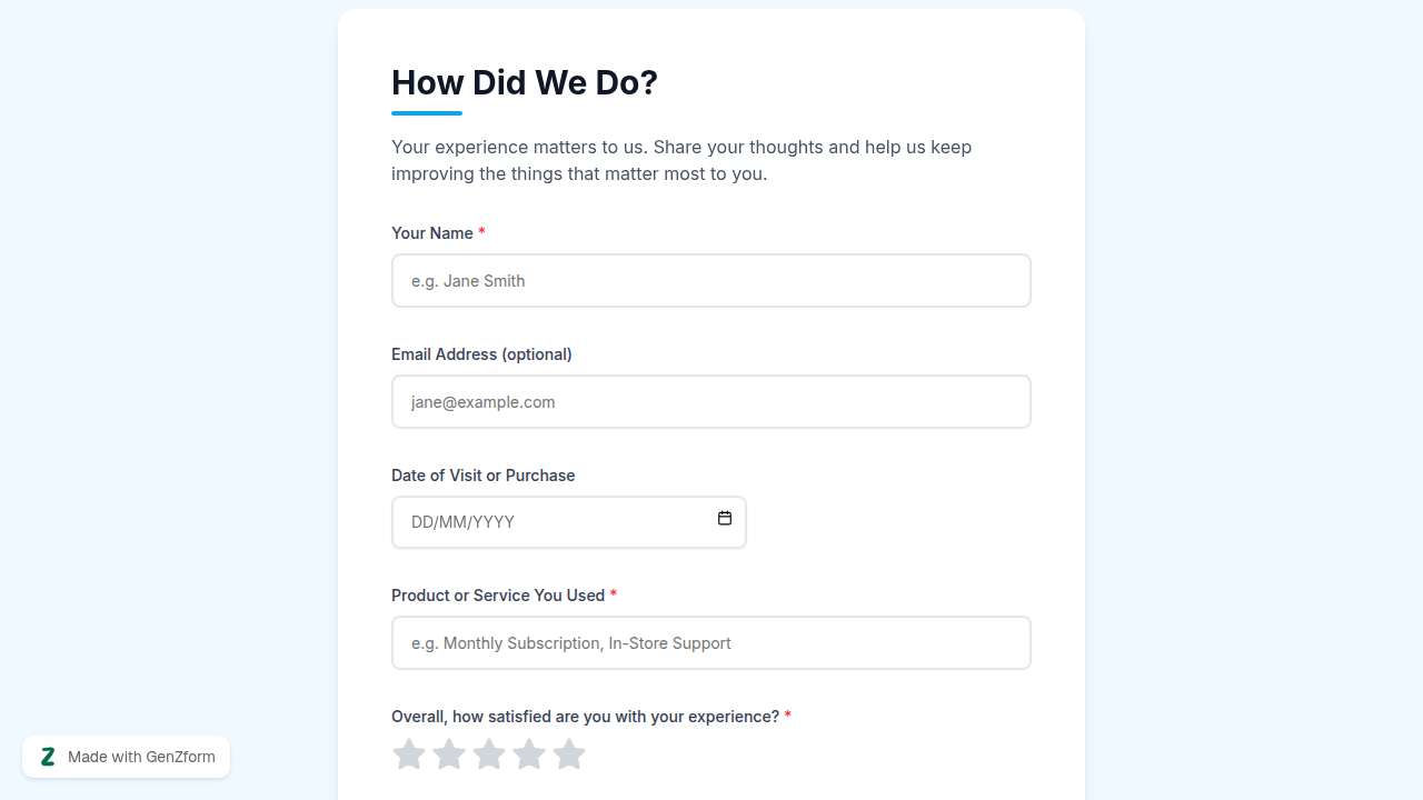 {"en":"Customer Satisfaction Form Template"}